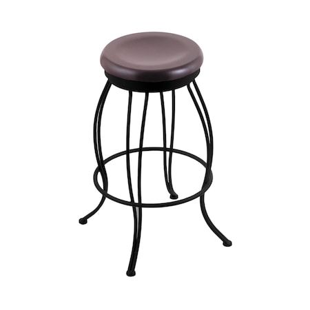 Holland Bar Stool Co 30" Swivel Bar Stool, Black Wrinkle, Dark Cherry Maple Seat 300030BWDCMpl